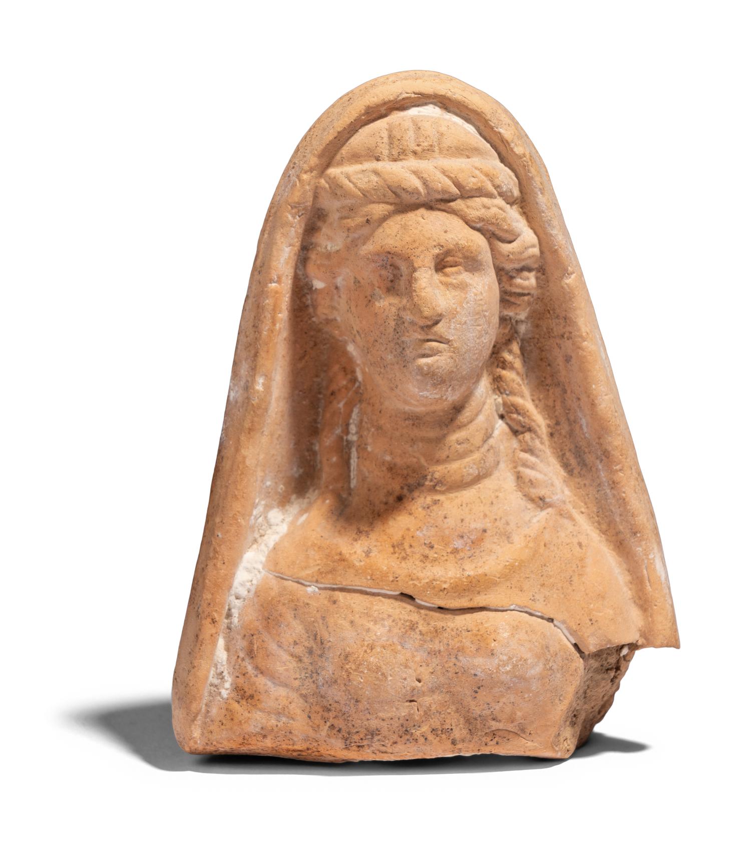 A Greco-Roman Terracotta Bust of a Goddess
