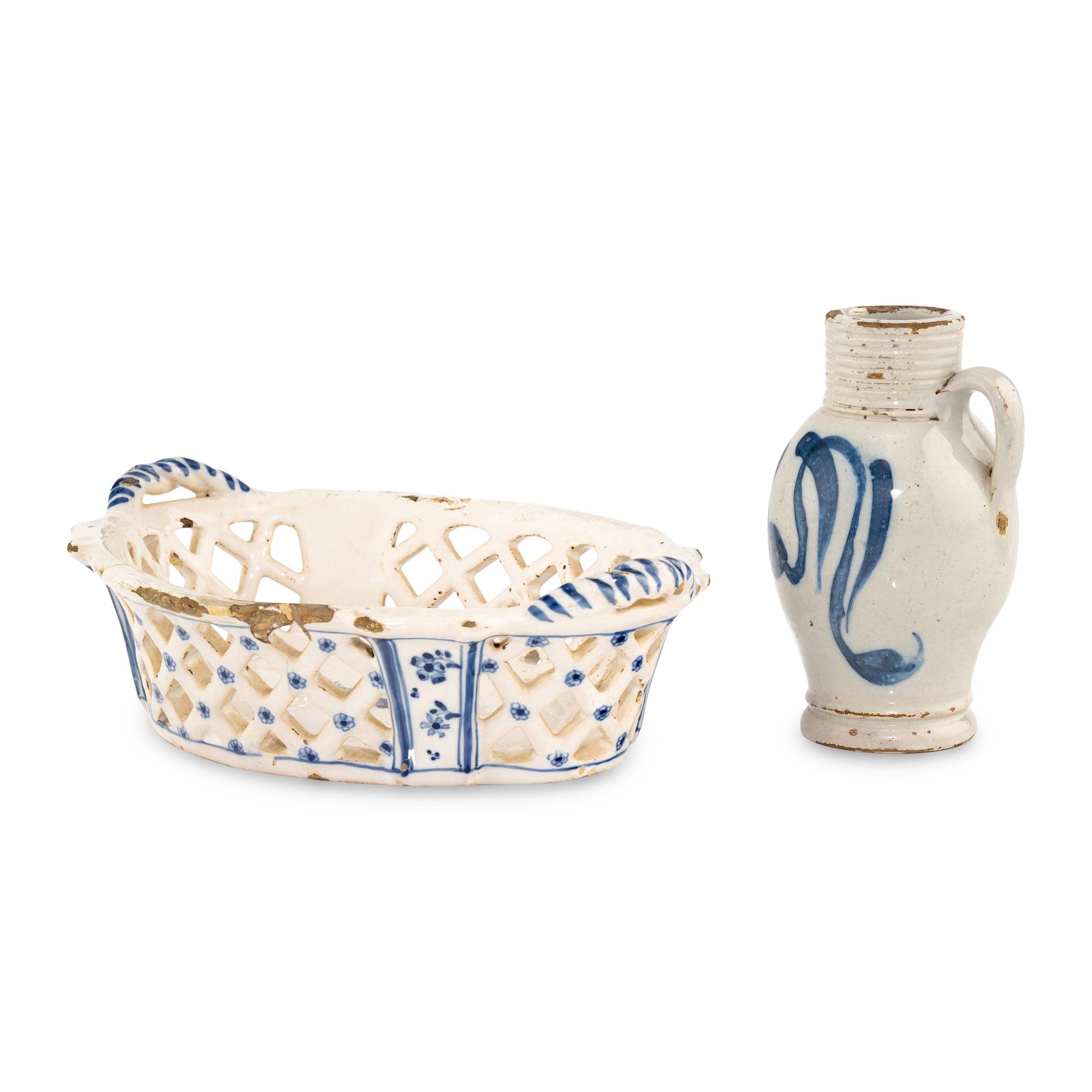 Two English Delftware Articles