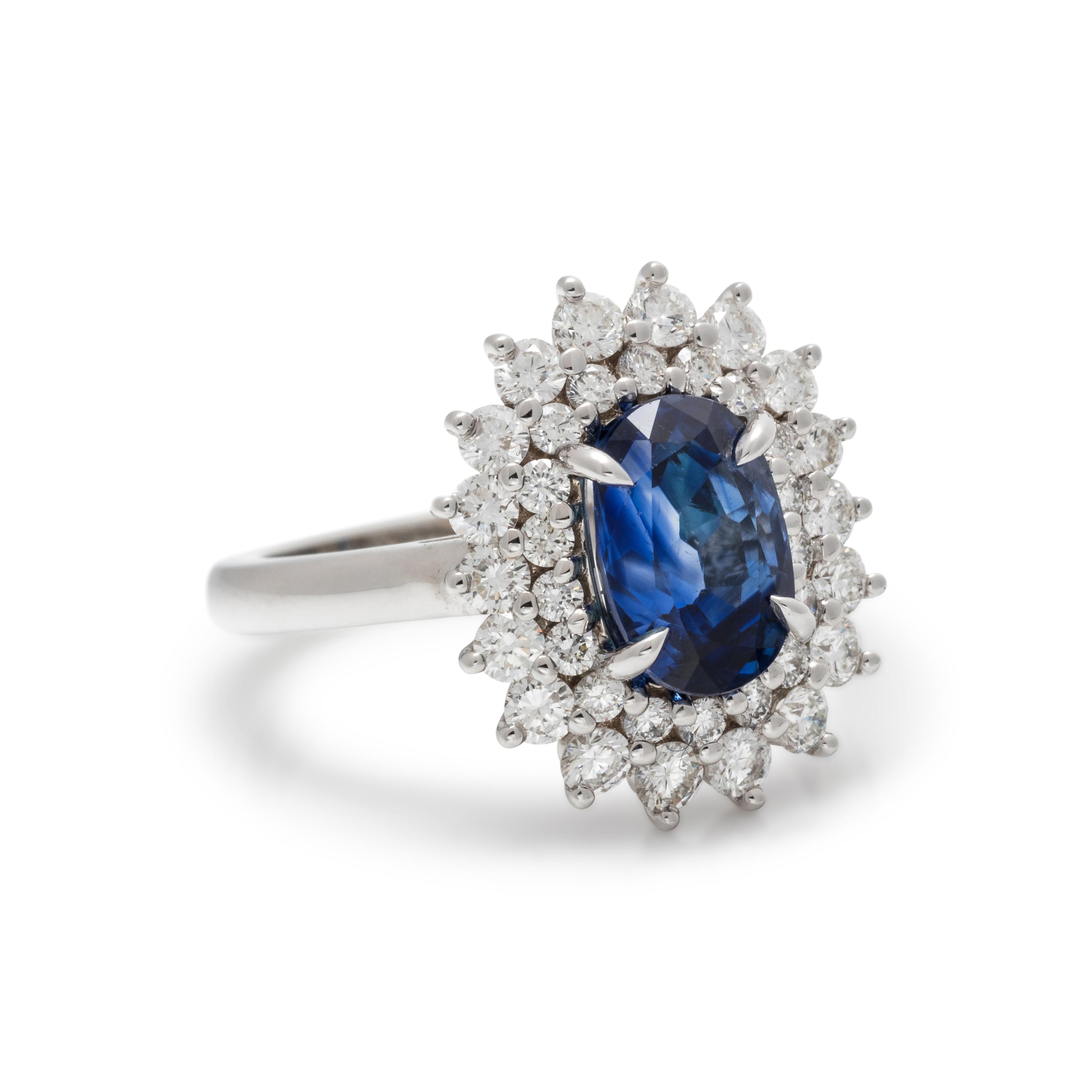 UNHEATED KASHMIR SAPPHIRE AND DIAMOND RING