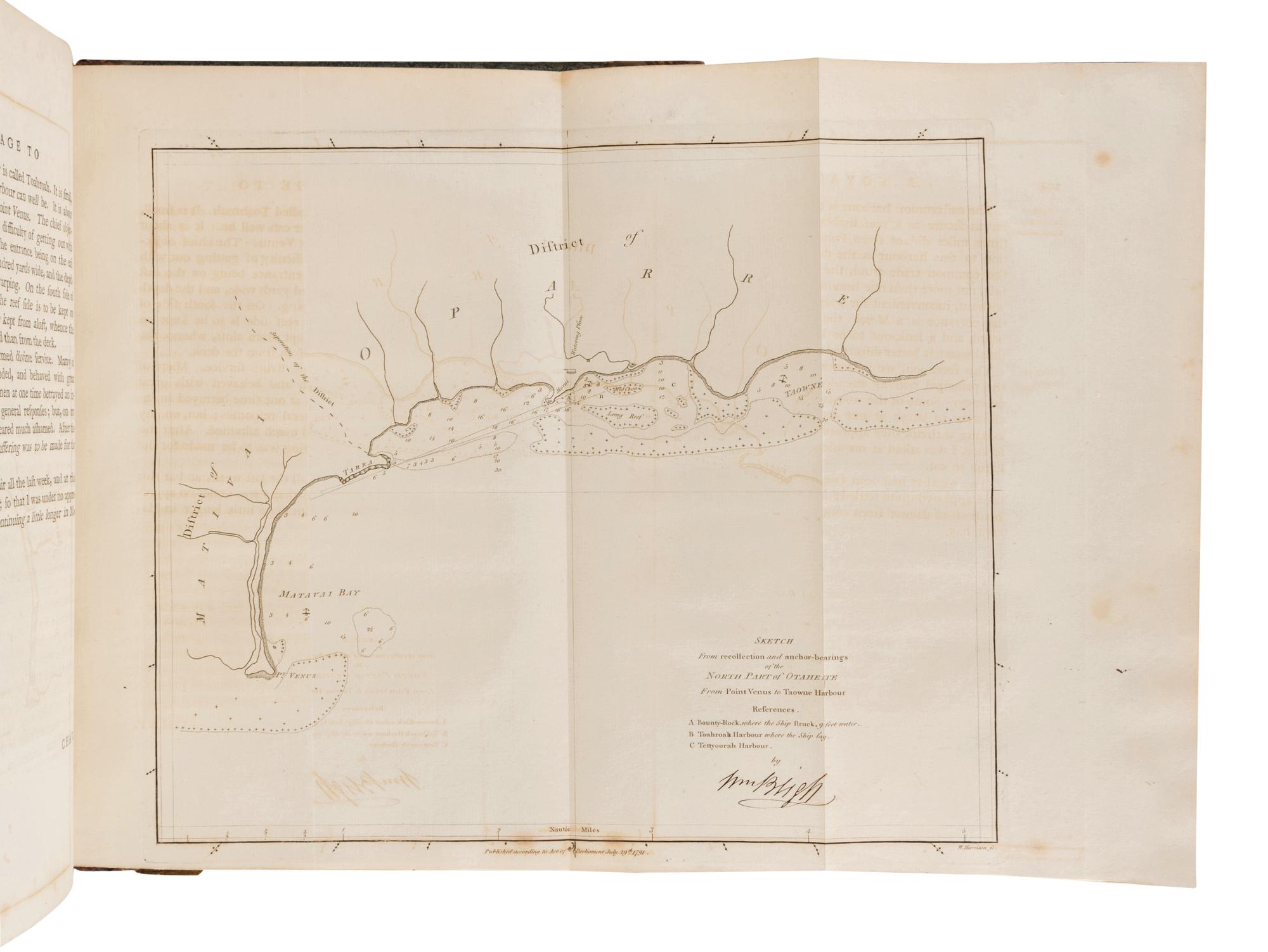 [TRAVEL & EXPLORATION]. -- BLIGH, William (1754-1817). A Voyage to the South Sea, undertaken by command of His Majesty, for the purpose of Conveying the Bread-Fruit Tree to the West Indies, in His Majesty's Ship the Bounty . London: Printed for George Nicol, 1792.
