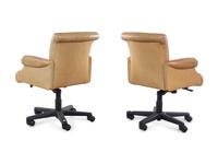 A Pair of Contemporary Faux Ostrich Office Chairs