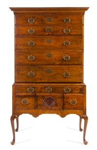An American Maple Highboy Height 70 3/4 x width 40 1/2 x depth 22 inches. — 18TH/19TH CENTURY