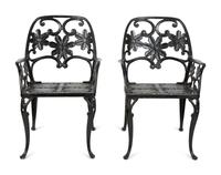 A Pair of Salterini Wrought Iron Armchairs