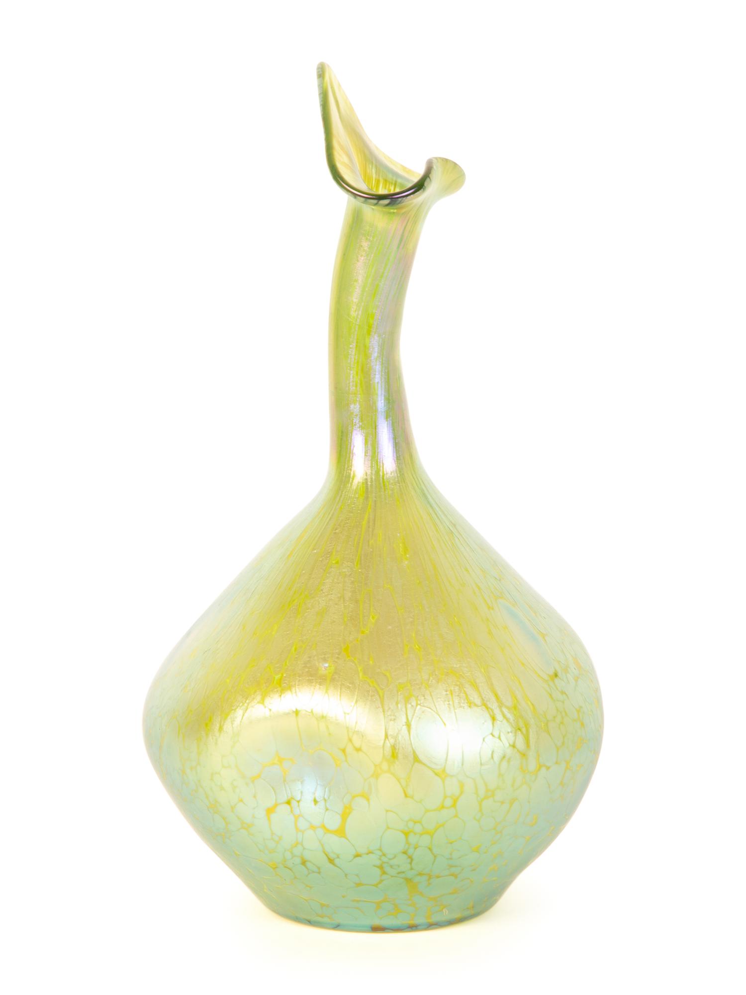 A Loetz Green Rosewater Sprinkler Vase