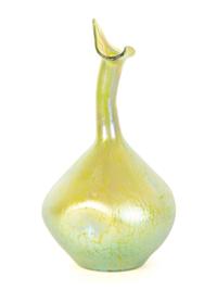 A Loetz Green Rosewater Sprinkler Vase