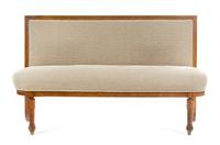 A French Provincial Fruitwood Bench Height 40 3/8 x width 64 7/8 x depth 18 1/2 inches. — 19TH CENTURY