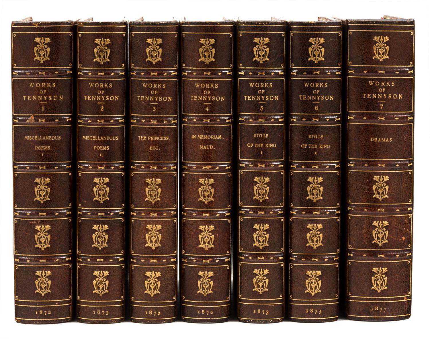 TENNYSON, Alfred, Lord (1809-1892). The Works of Alfred Tennyson. London: Strahan & Co.; Henry S. King & Co., 1872-1873, 1877.