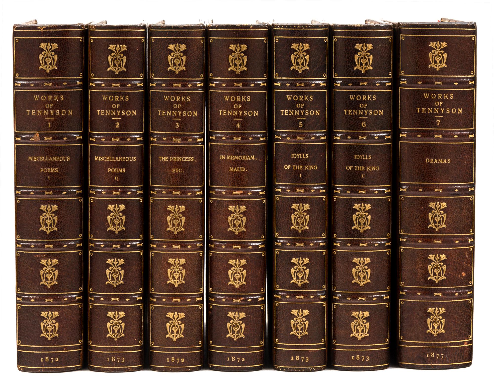 TENNYSON, Alfred, Lord (1809-1892). The Works of Alfred Tennyson. London: Strahan & Co.; Henry S. King & Co., 1872-1873, 1877.
