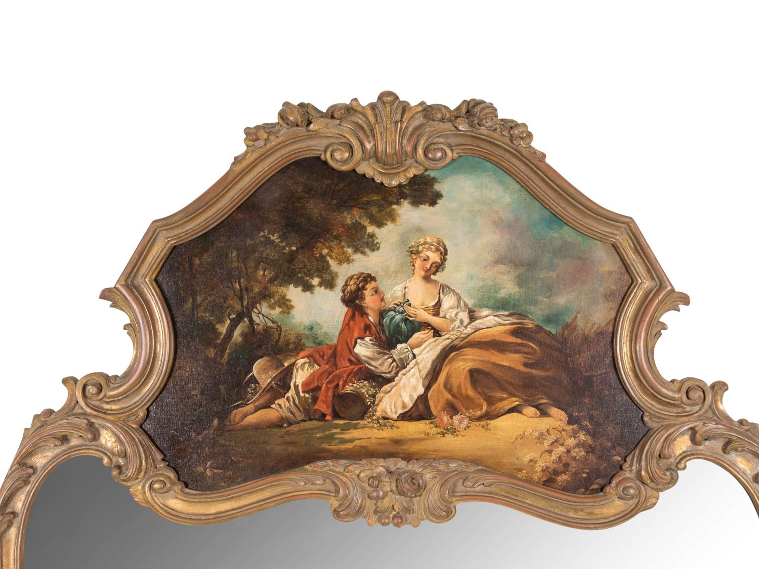 A Louis XV Style Giltwood Trumeau — 19TH CENTURY