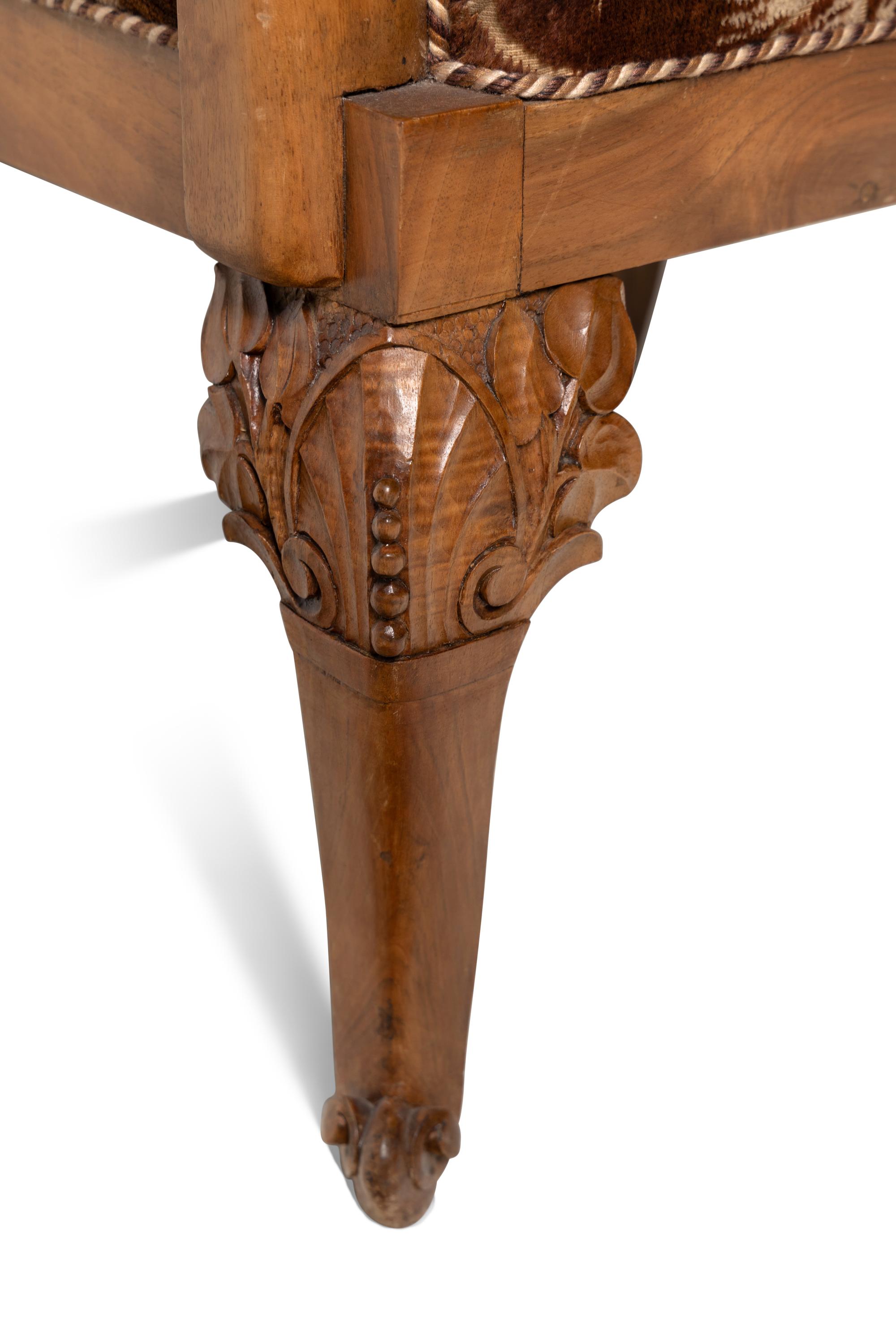 A Pair of Art Deco Walnut Club Chairs