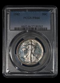 A 1942 Walking Liberty 50c Proof (PCGS PR66)