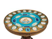 A Louis XVI Style Gilt Bronze and Porcelain Mounted Guéridon