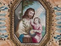 Two Ecclesiastical Silk Framed Works (19th Century)