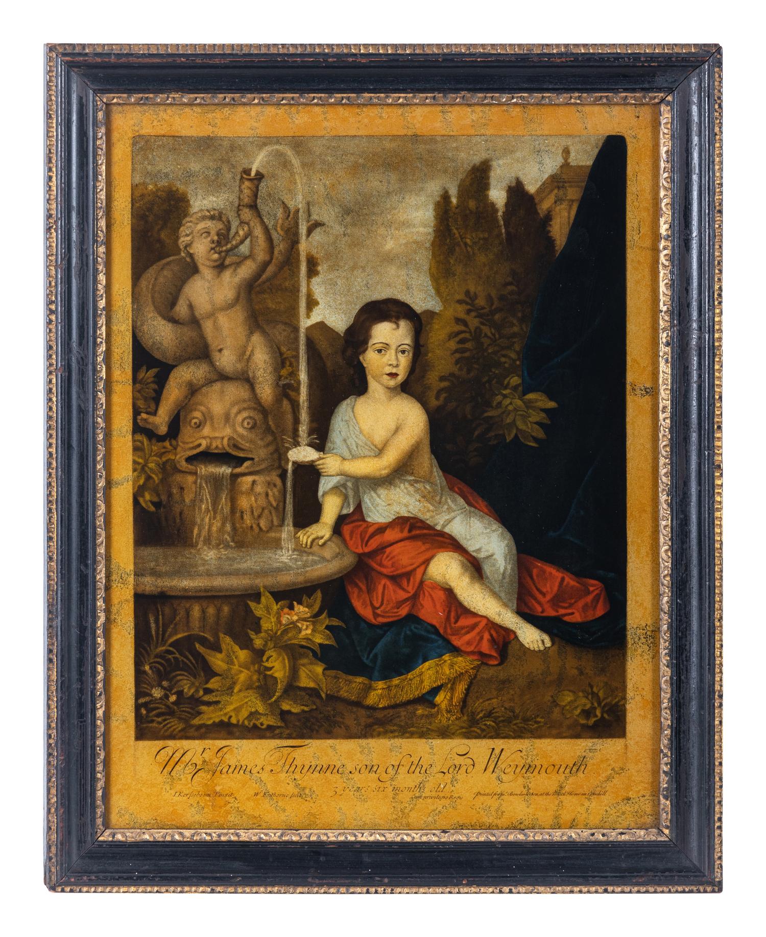 A Pair of English Mezzotints on Glass