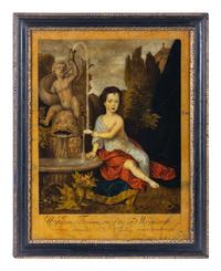A Pair of English Mezzotints on Glass