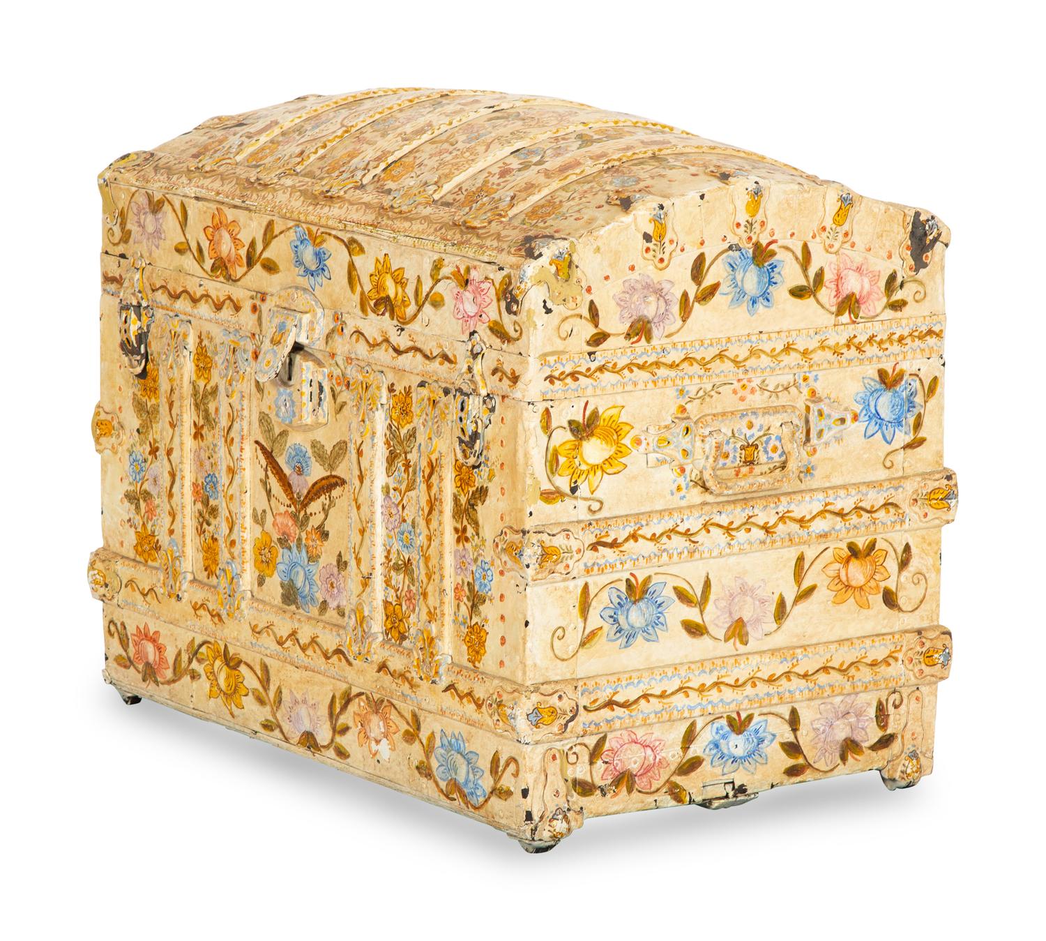 A Polychrome-Decorated Metal-Mounted Trunk