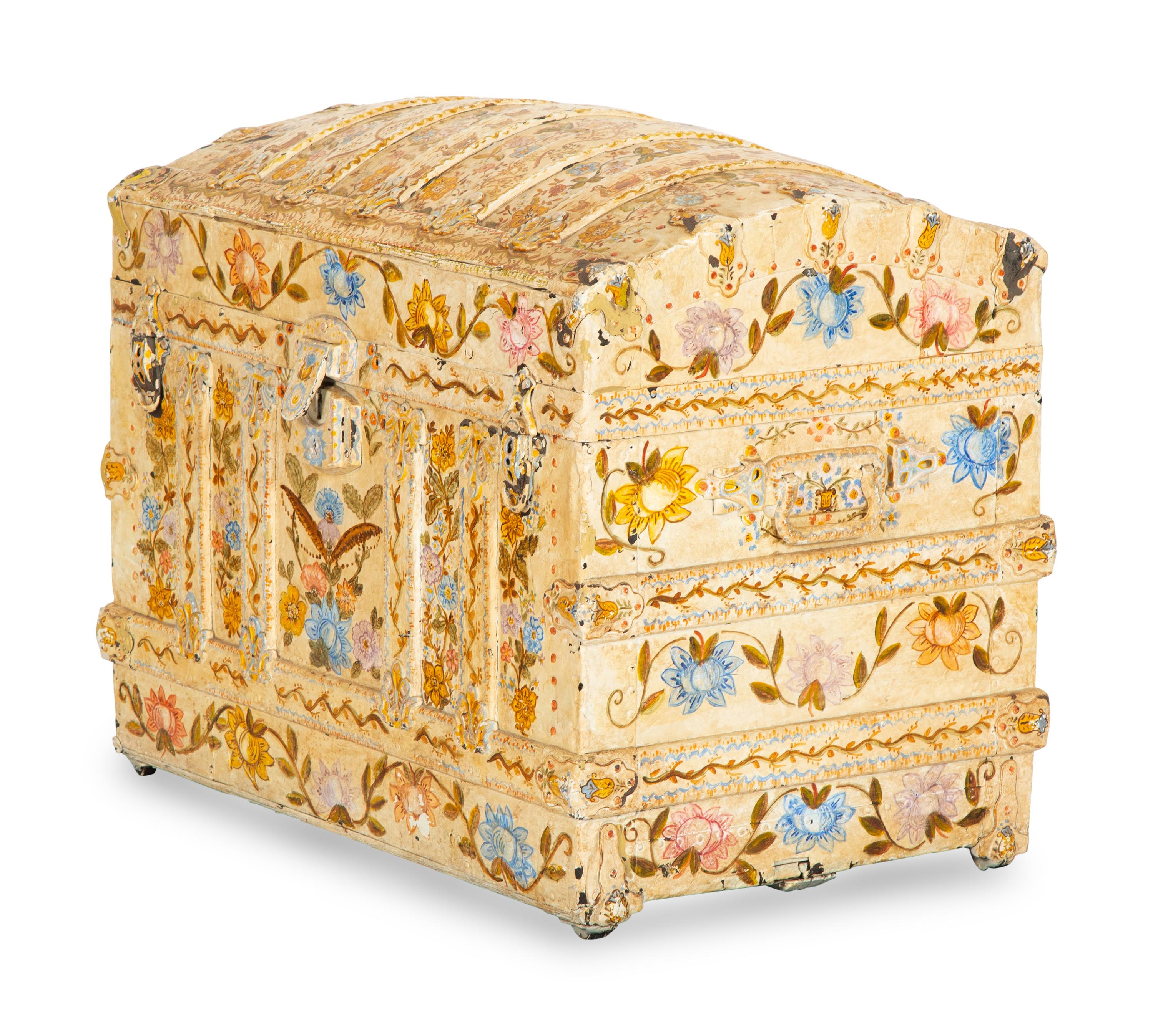 A Polychrome-Decorated Metal-Mounted Trunk