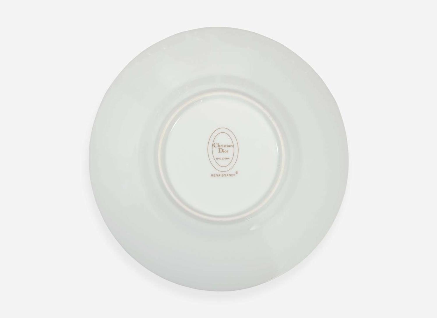 A Christian Dior enamel and gold-decorated porcelain dinner service in the "Renaissance" pattern, 1991-1999