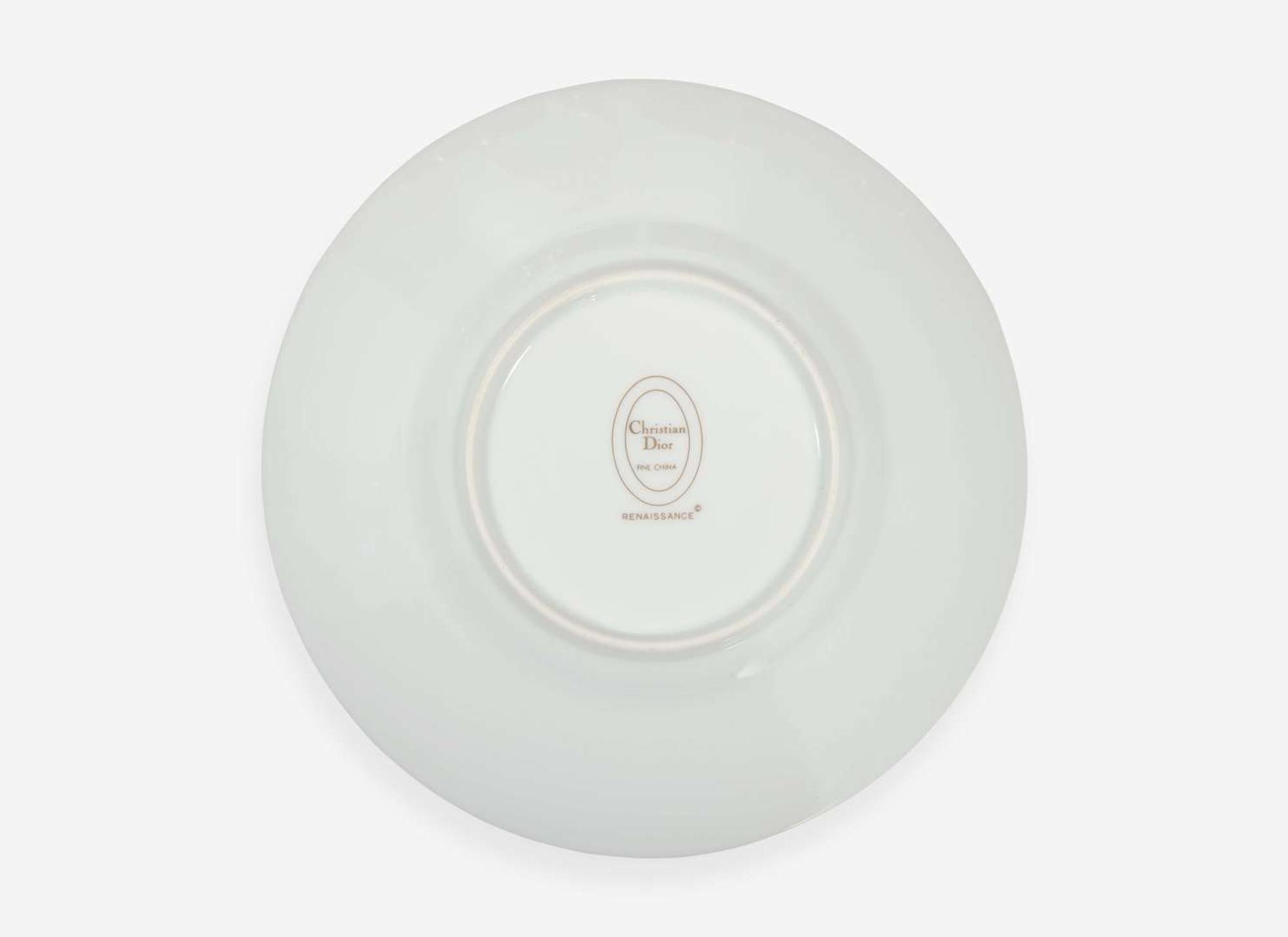 A Christian Dior enamel and gold-decorated porcelain dinner service in the "Renaissance" pattern, 1991-1999