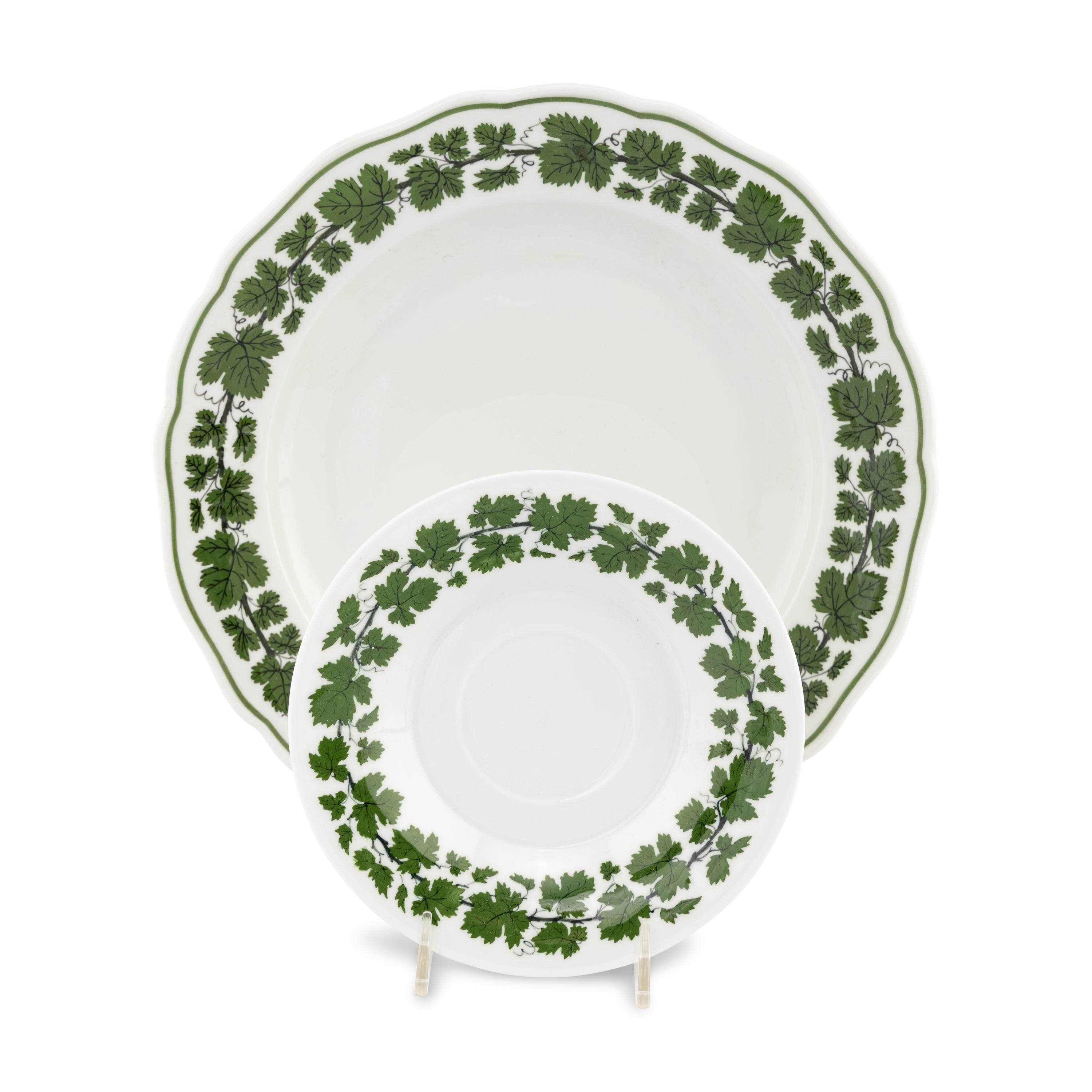 A Meissen Porcelain Green Vine Dinner Service
