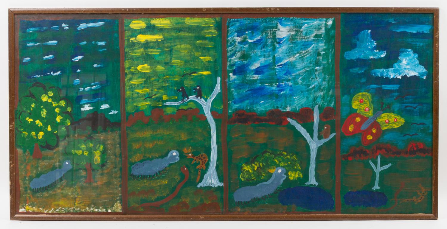 Artist Unknown, (20th century), Kuranda Rain Forest (two Aboriginal paintings)