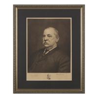 [Presidential] Cleveland, Grover. Signed engraved portrait