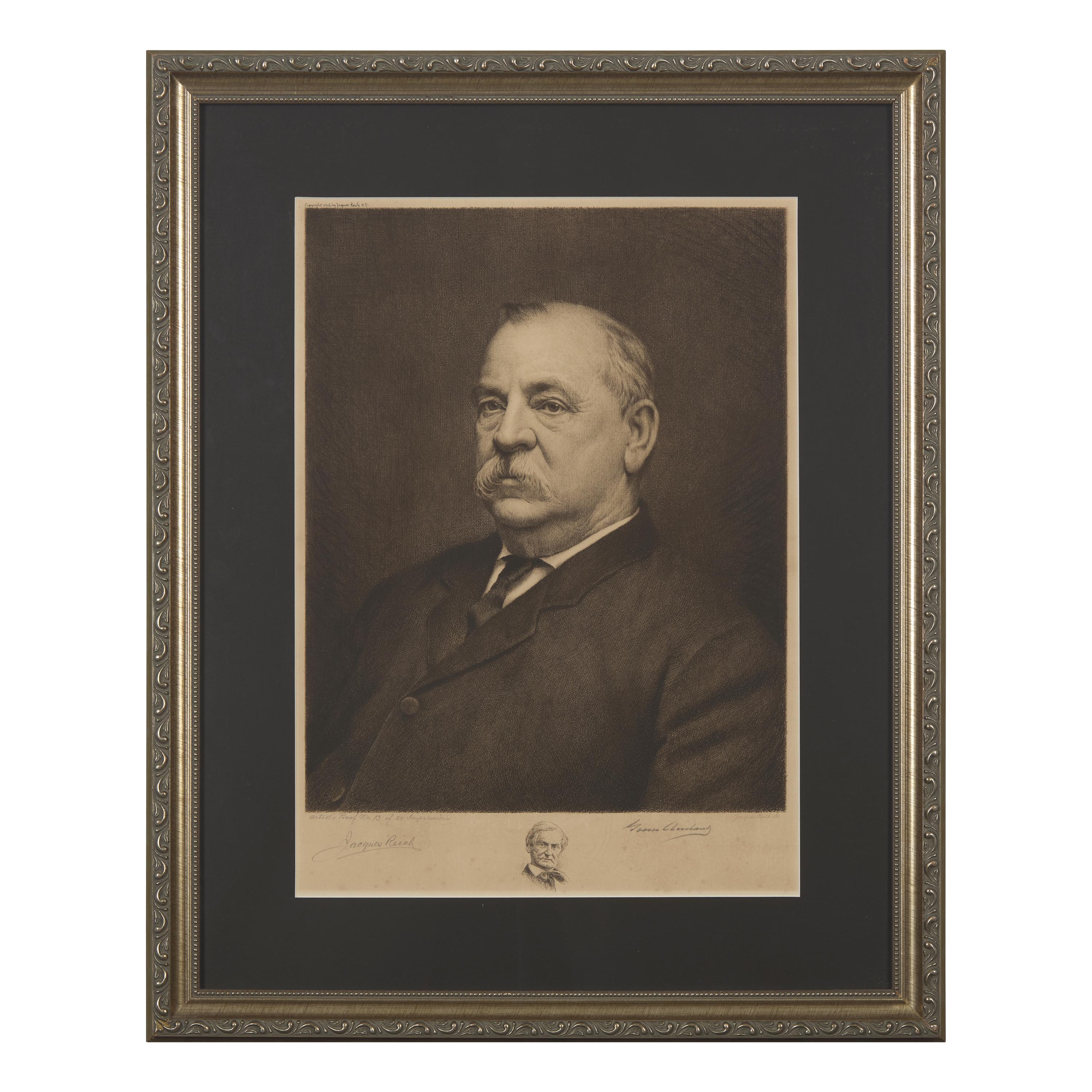 [Presidential] Cleveland, Grover. Signed engraved portrait