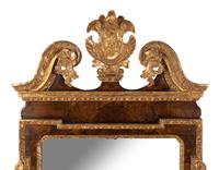 A George II Burl Walnut and Parcel Gilt Mirror