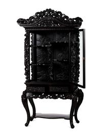 A Japanese Carved Hardwood Display Cabinet