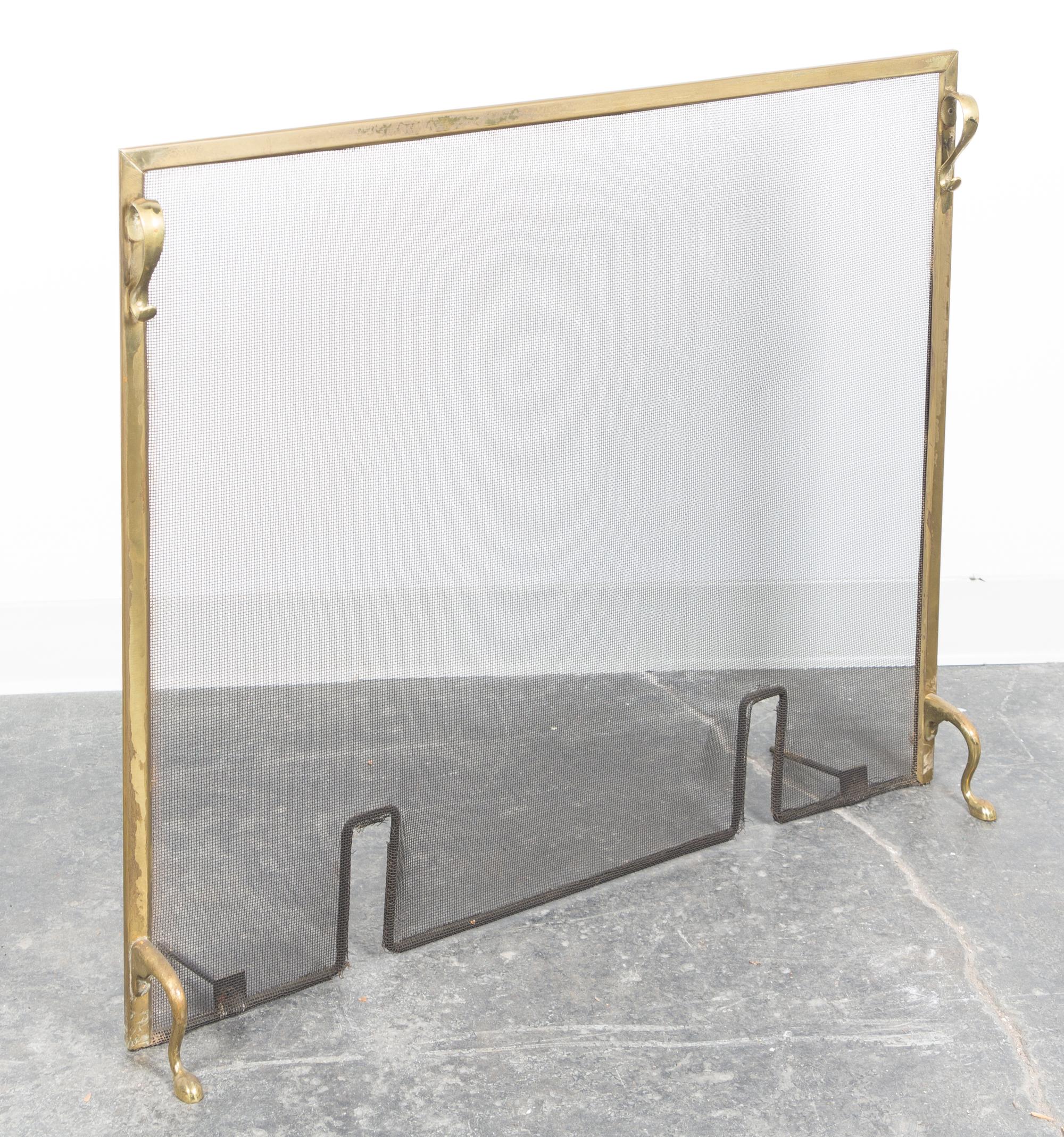 A Brass and Steel Fire Place Screen Width 37 1/2 inches. — 19TH/20TH CENTURY