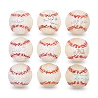 A Collection of Nine 3,000 Hit Club Signed Autograph Baseballs