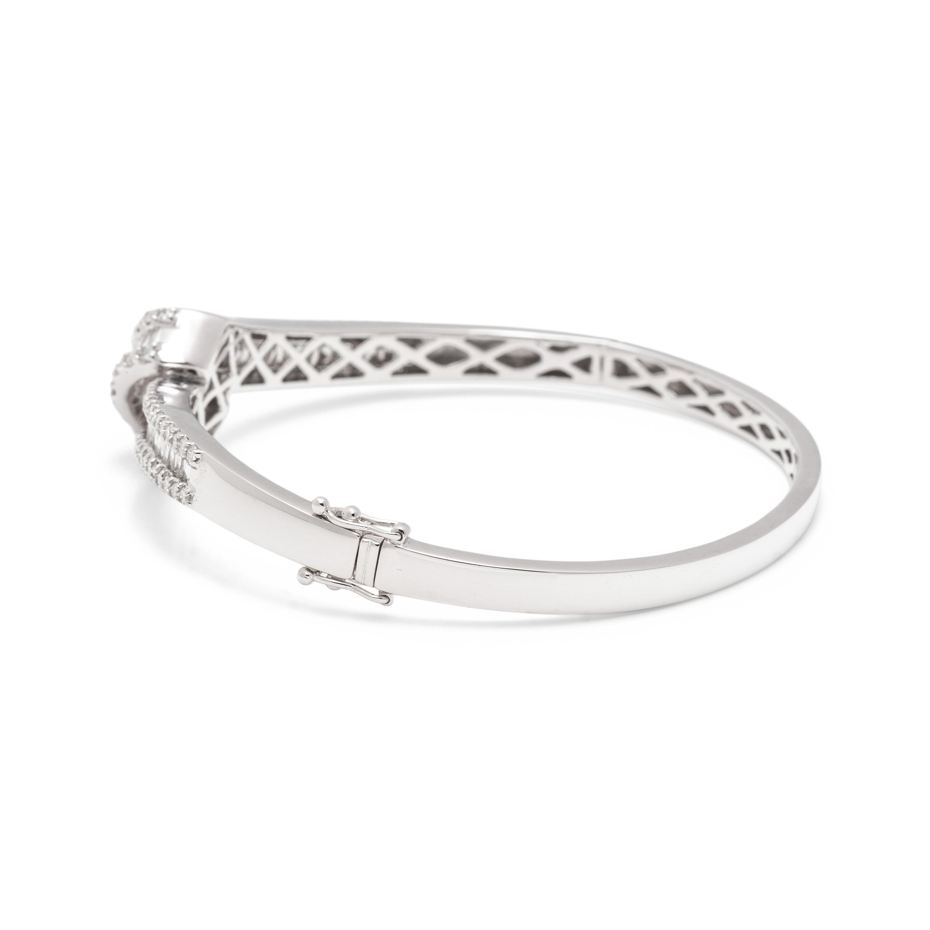 WHITE GOLD AND DIAMOND BANGLE BRACELET