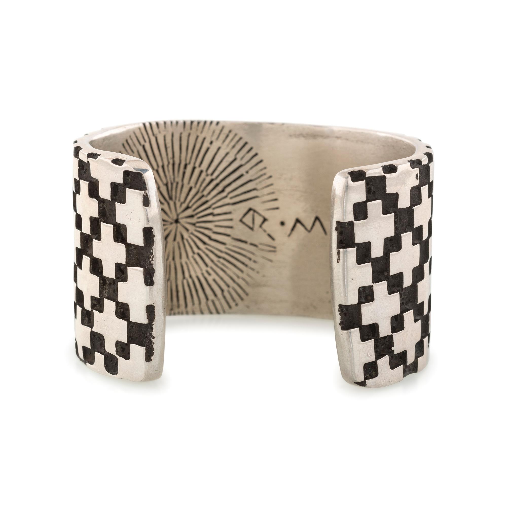 Heavy Cast Silver Cuff Bracelet, with Cross Design