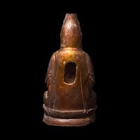 A Chinese Gilt Lacquered Wood and Painted Wood Guanyin, Late Qing Dynasty to Republic Period 晚清-民國 木漆金觀音坐像