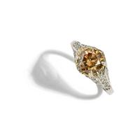 BROWN DIAMOND AND DIAMOND RING