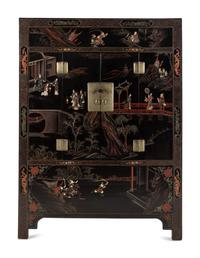 A Chinese Export Black Lacquer Cabinet