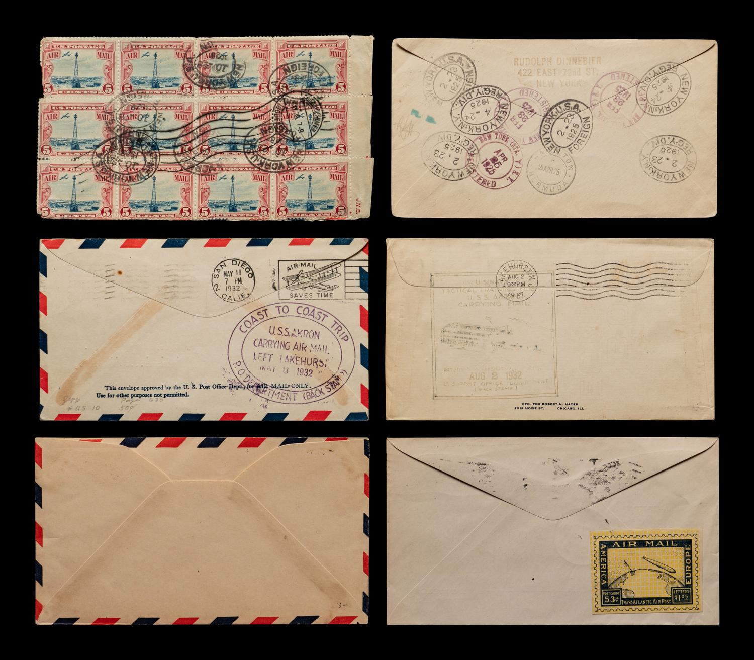 [FLIGHT COVERS] A Collection of United States Dispatched Zeppelin Flight Covers