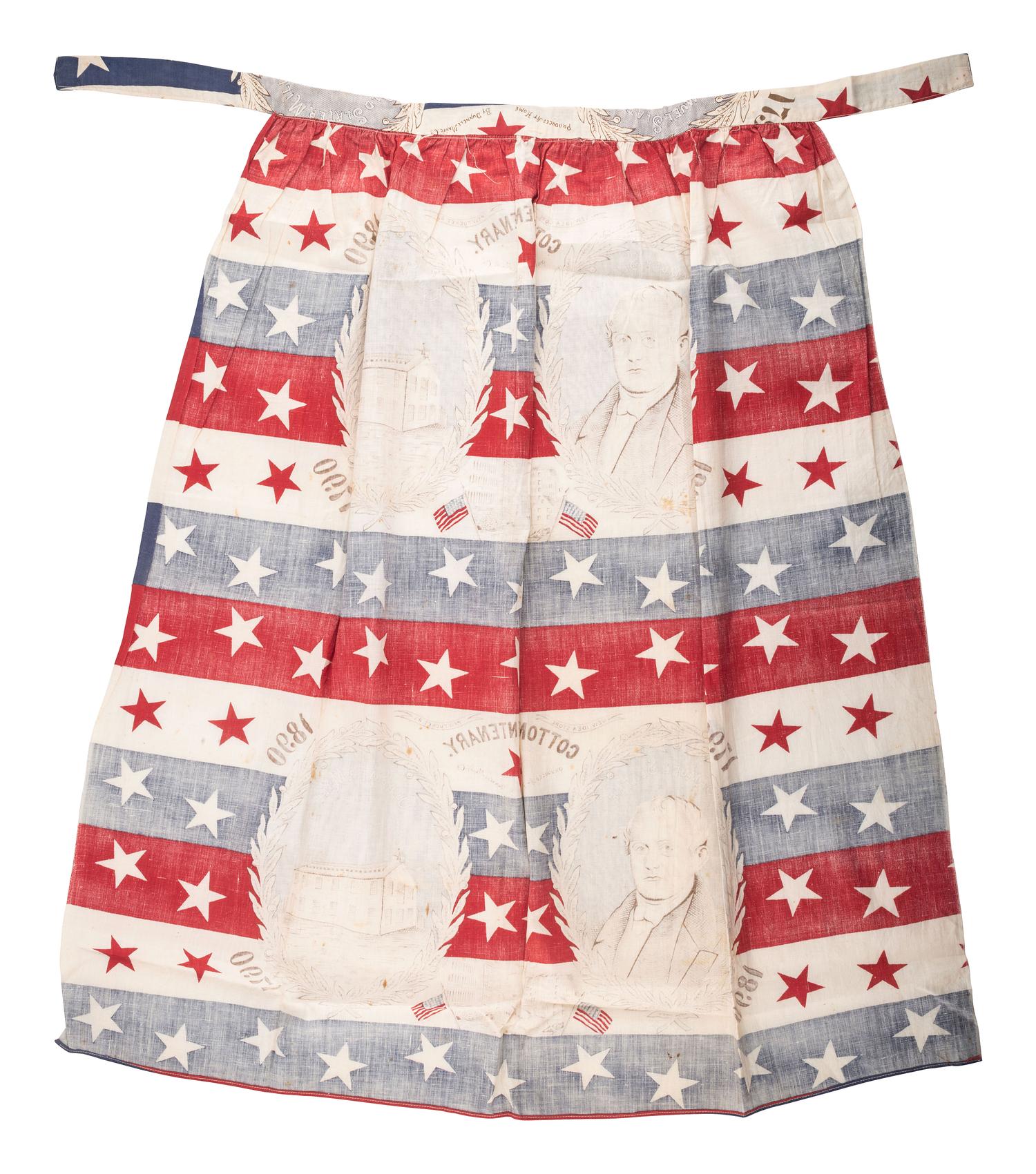 [AMERICANA]. Cotton Centenary apron. Pawtucket, RI: Dunnell Man'f'g Co., 1890.