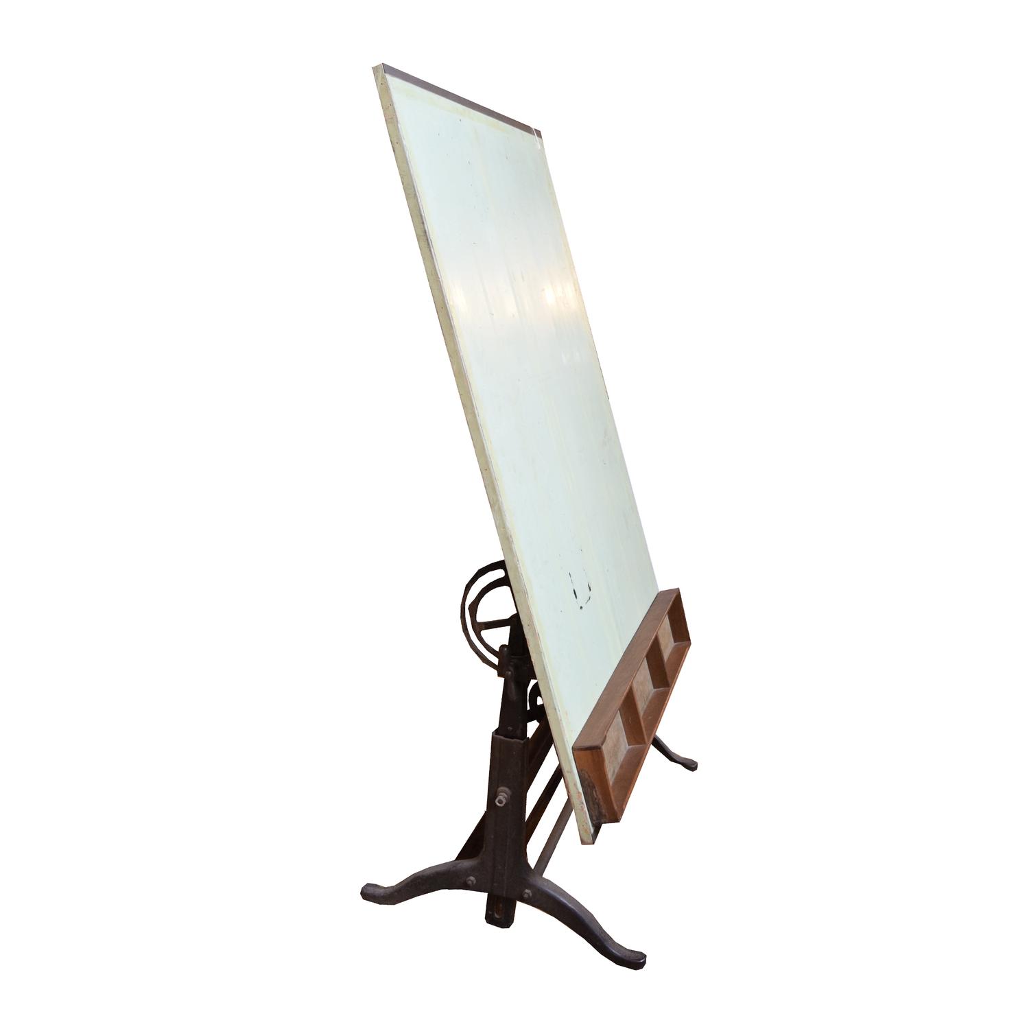 An Iron and Wood Architect's Table 37.5" W x 26" D x 69" H — United States, Circa 1930