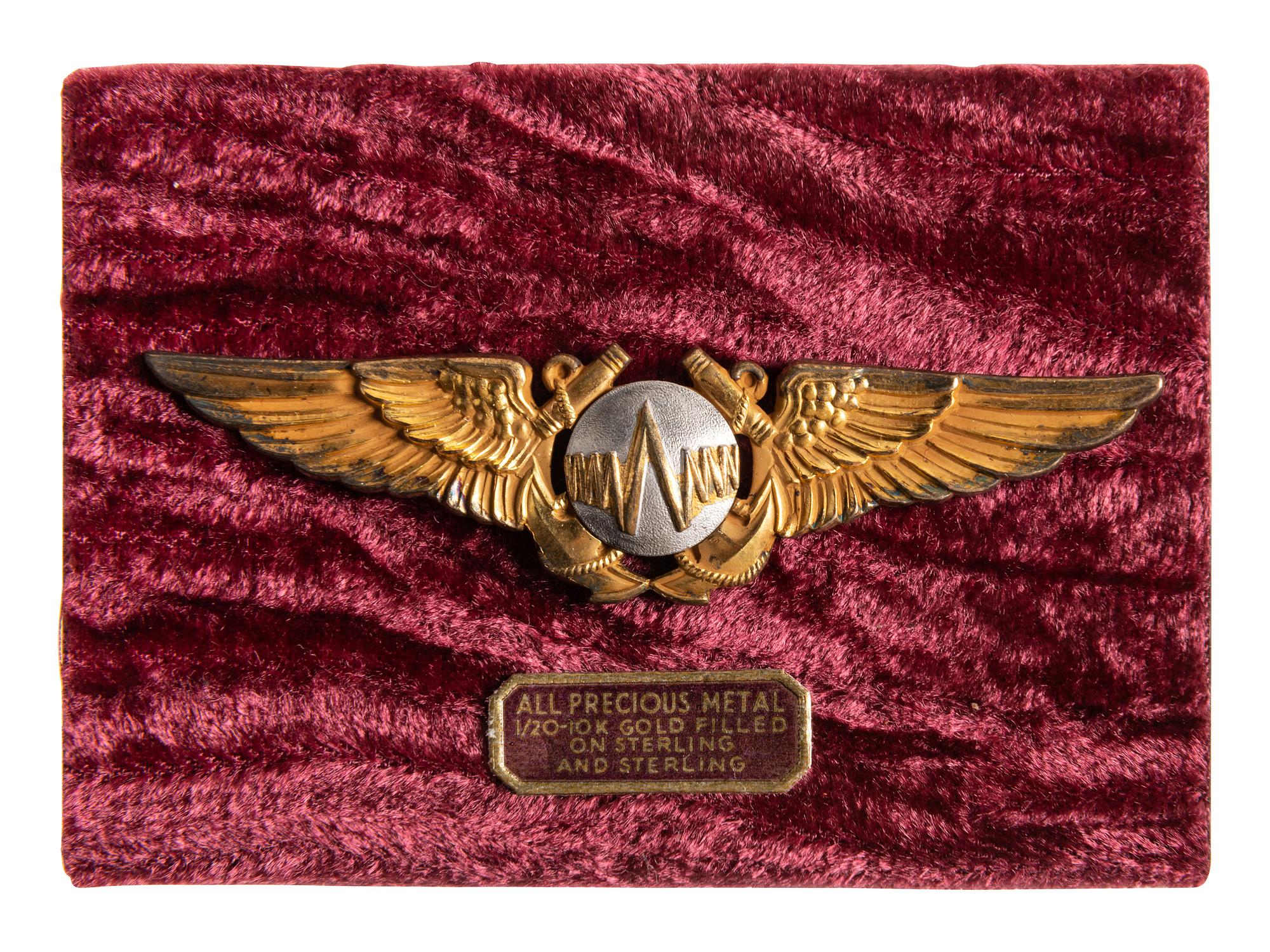 [WORLD WAR I & II]. A group of 6 items, incl. pilots' wings and ring associated with Black Cat Commandos, Pacific Theater.