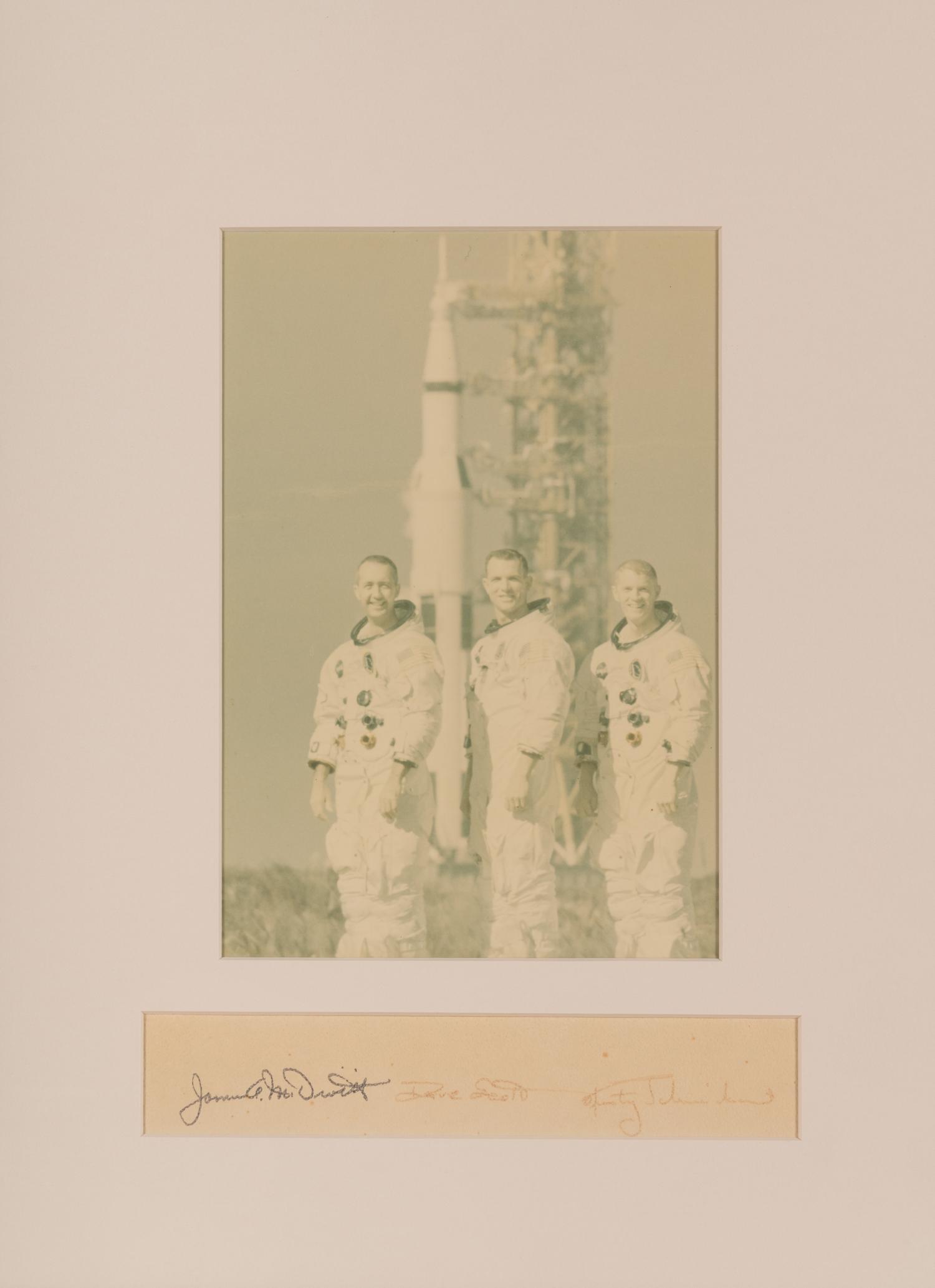 [NASA - APOLLO 9]. Signed photograph of the Apollo 9 crew. 1969