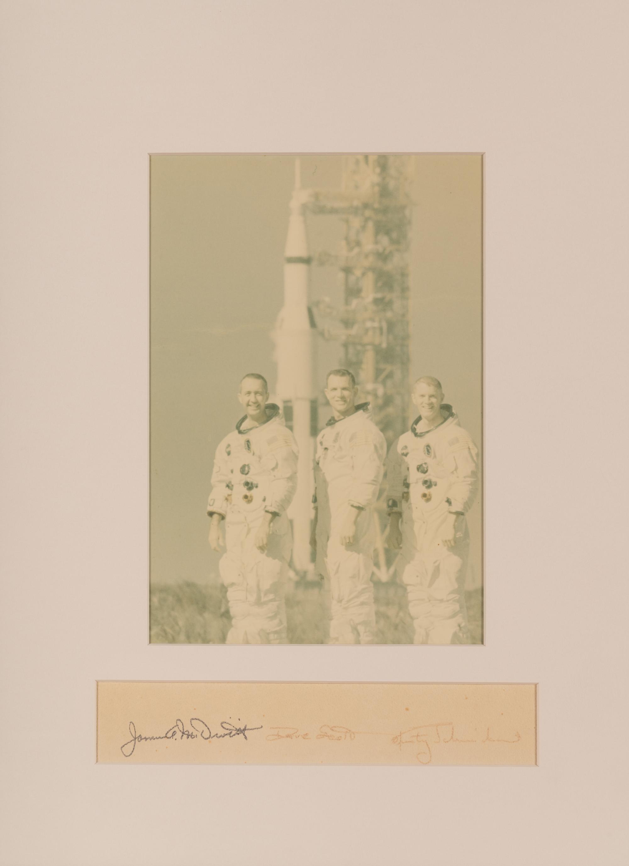 [NASA - APOLLO 9]. Signed photograph of the Apollo 9 crew. 1969
