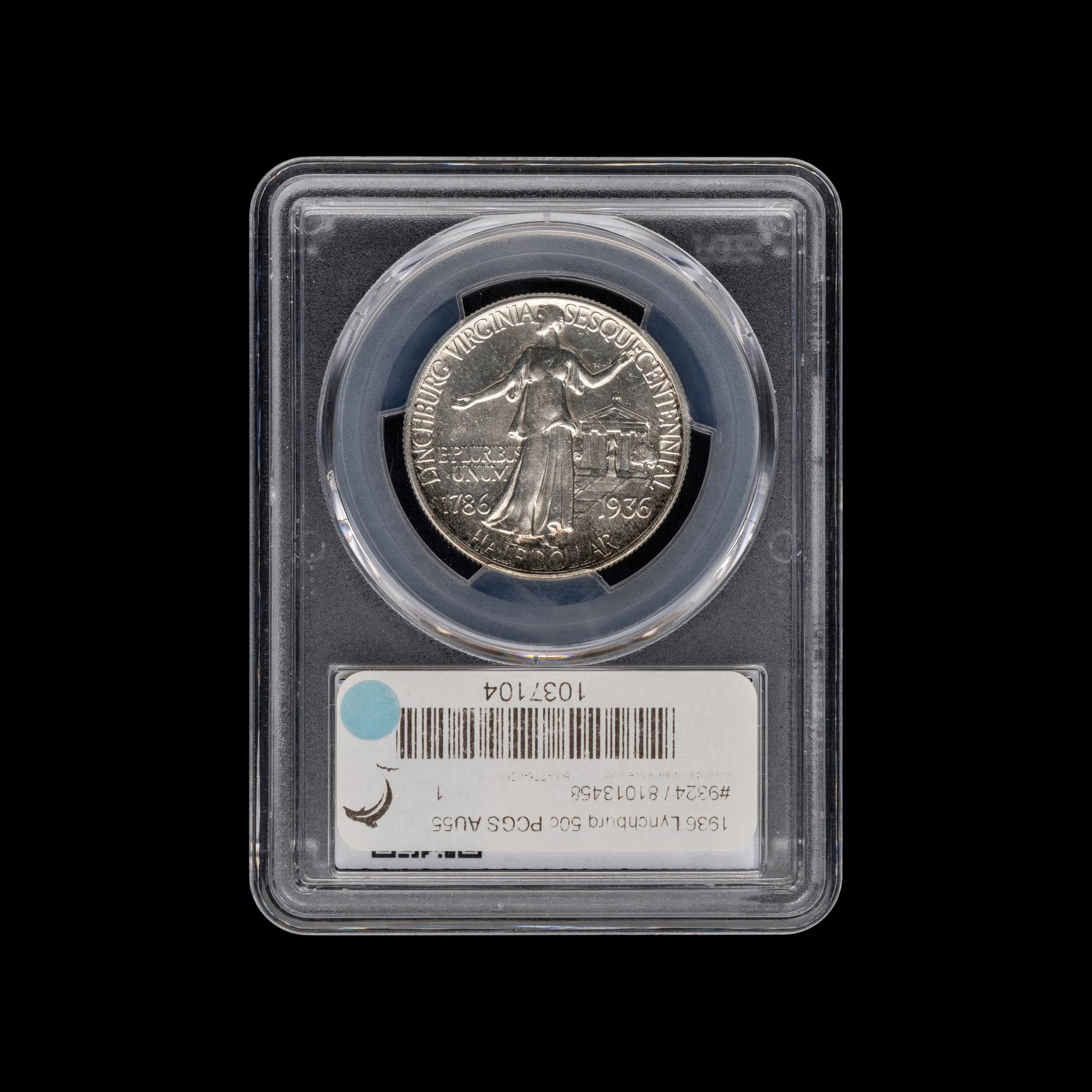 A 1936 Lynchburg Commemorative 50c Coin [PCGS AU55]