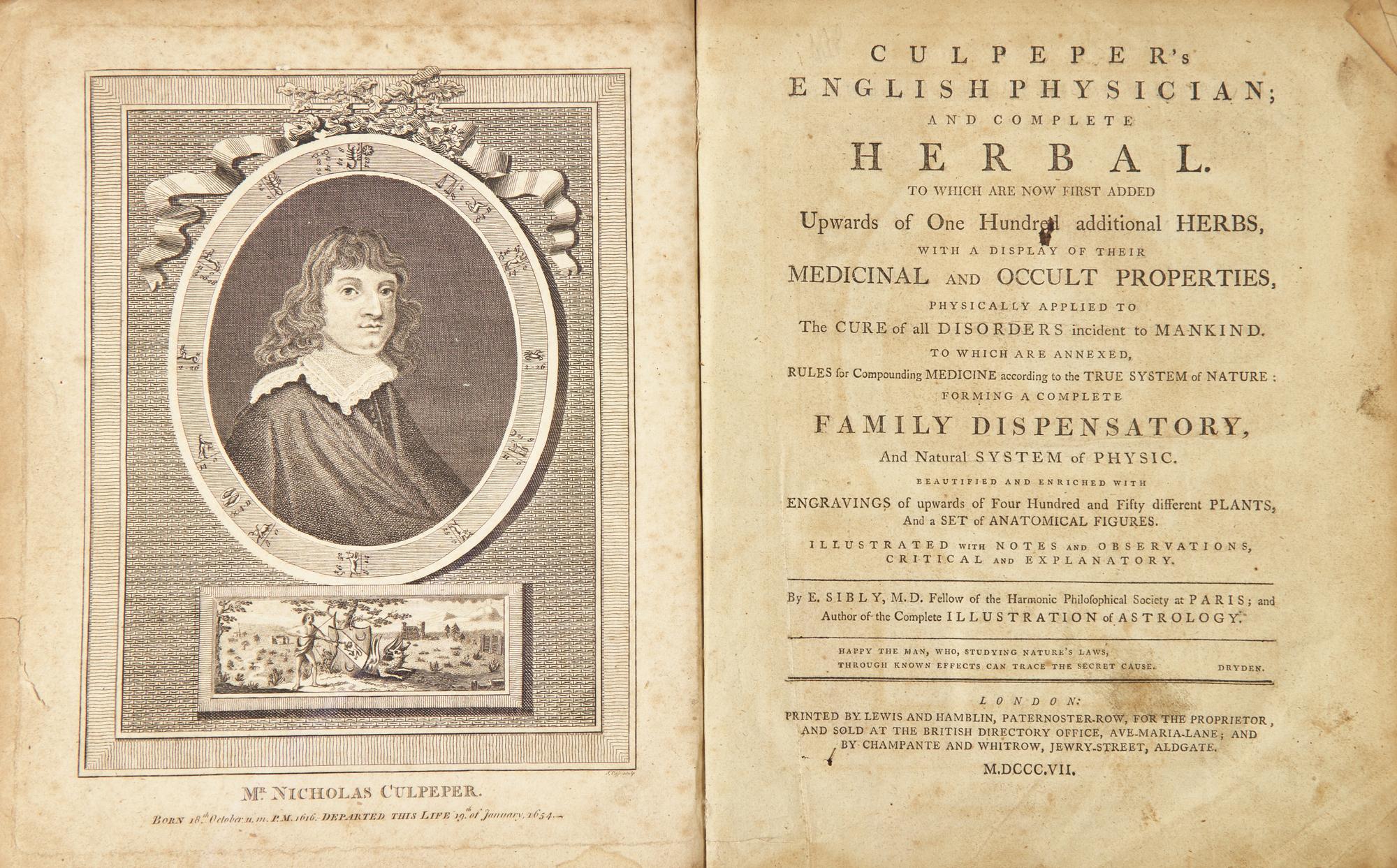 [Science, Medicine & Mathematics] Culpeper, (Nicholas). Group of 2 Titles