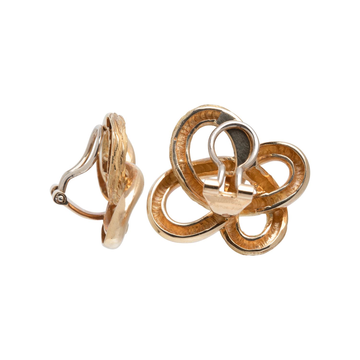 TIFFANY & CO., FRENCH, YELLOW GOLD EARCLIPS