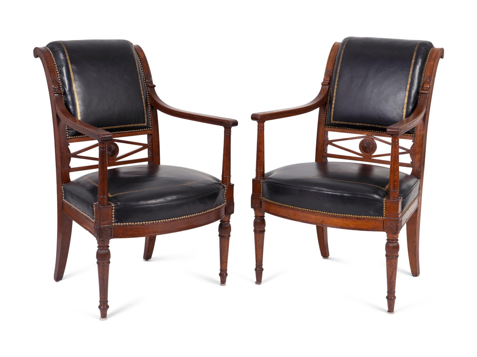 A Set of Four Directoire Mahogany Fauteuils A Chassis by Jacob Freres — CIRCA 1796-1803
