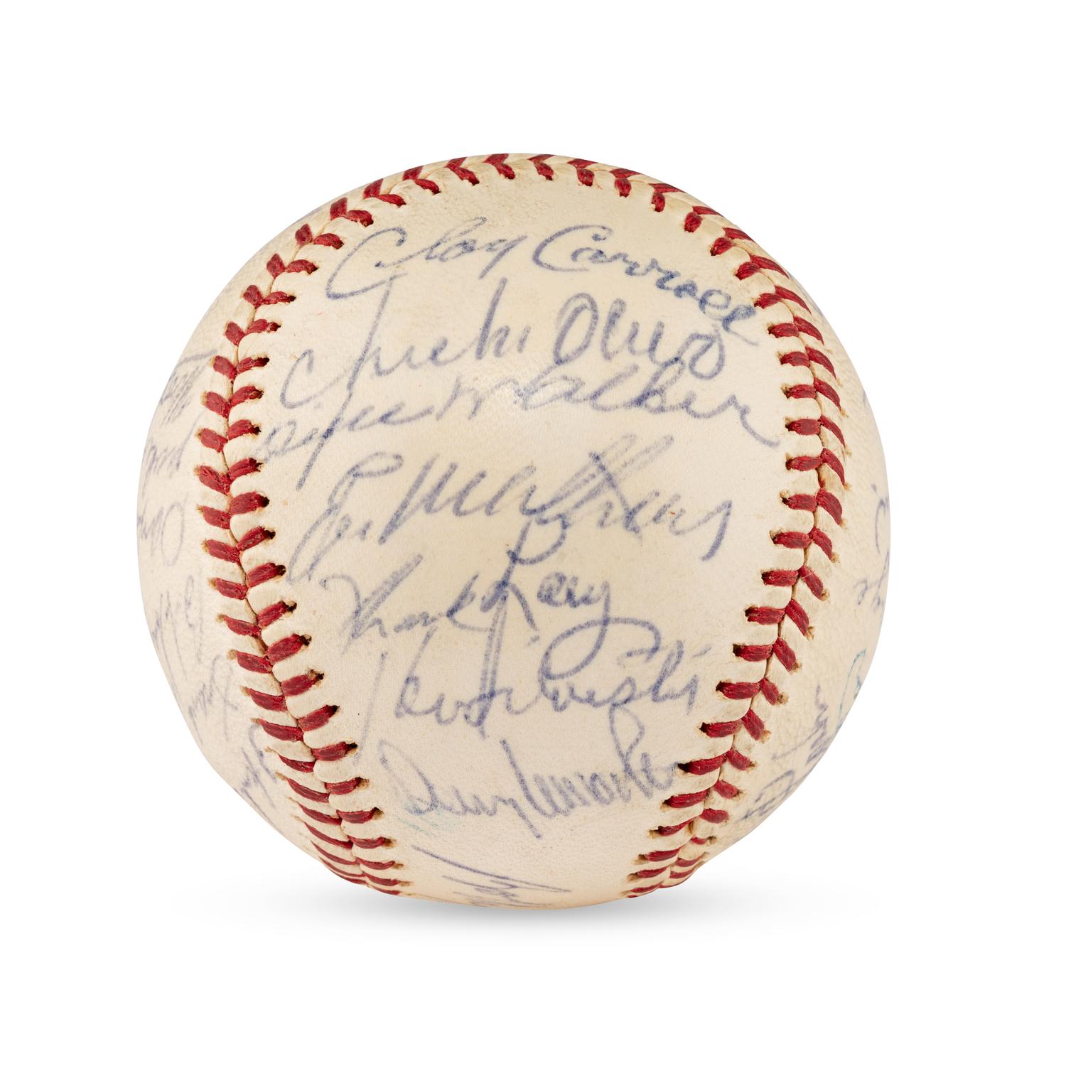A 1964 Milwaukee Braves Team Signed Autograph Baseball Featuring Hank Aaron (Beckett Authentication Services Letter of Authenticity)