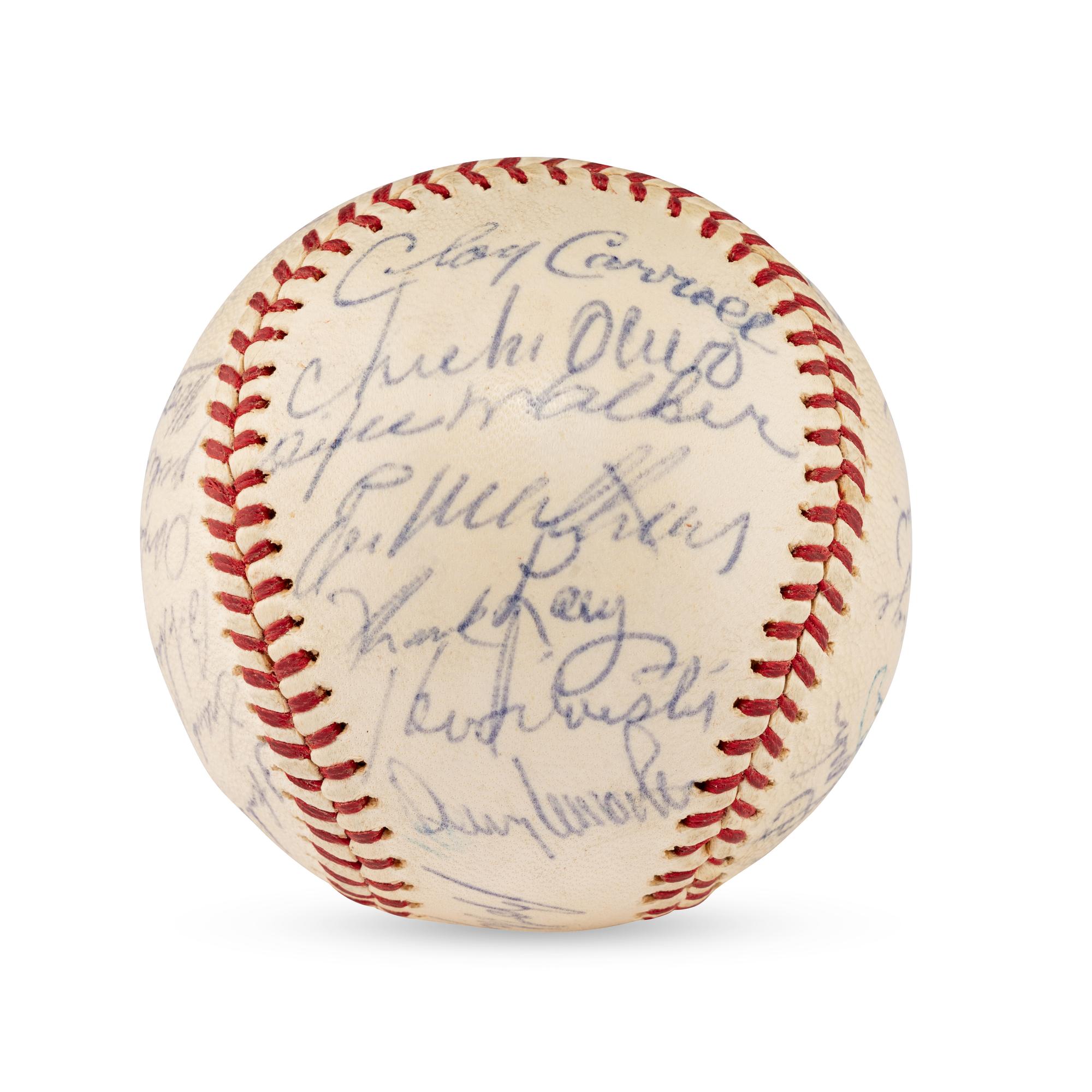 A 1964 Milwaukee Braves Team Signed Autograph Baseball Featuring Hank Aaron (Beckett Authentication Services Letter of Authenticity)