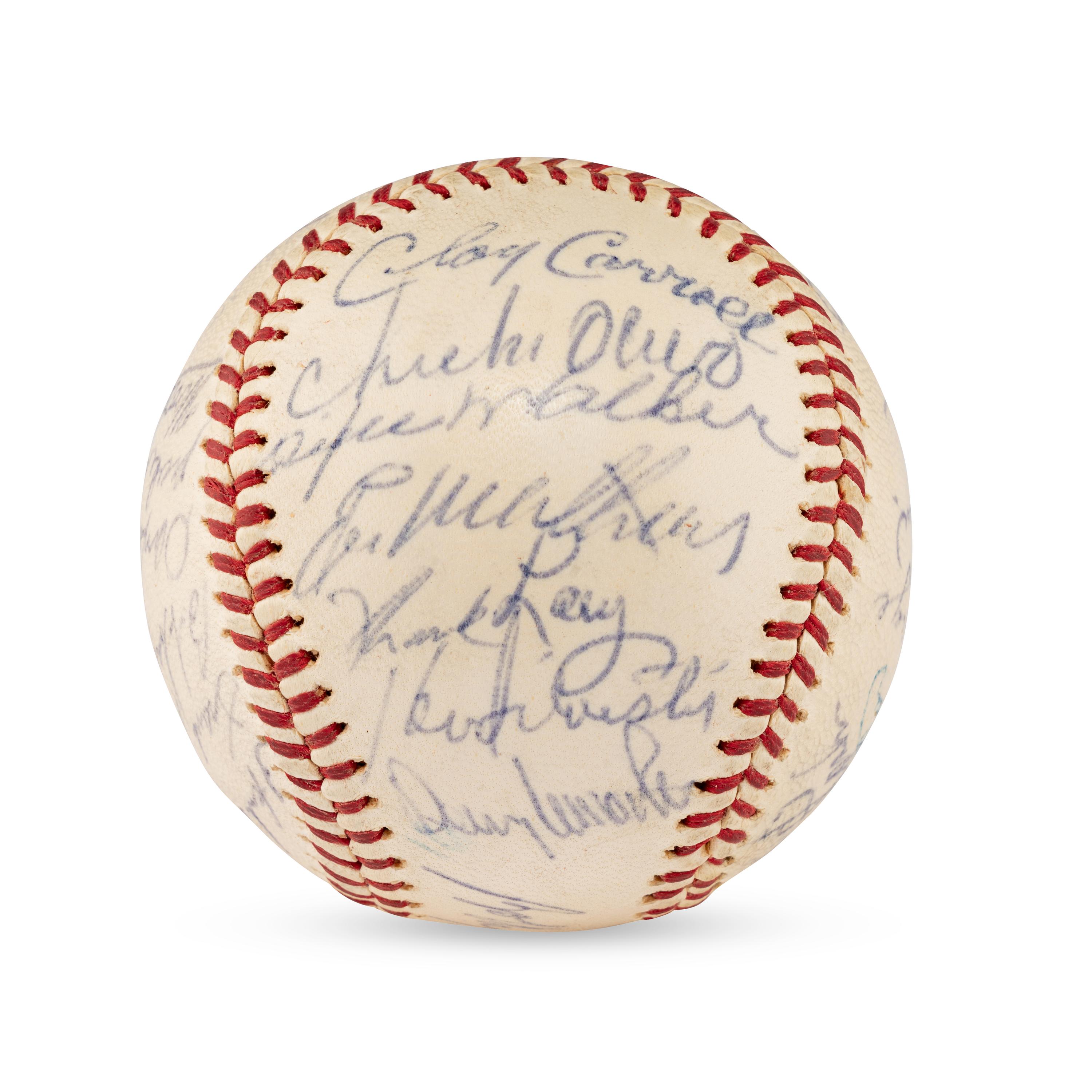 A 1964 Milwaukee Braves Team Signed Autograph Baseball Featuring Hank Aaron (Beckett Authentication Services Letter of Authenticity)