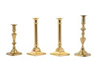 A Group of Brass Candlesticks